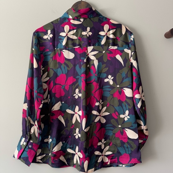 HAVER & BLAIR LONDON RETRO LONG SLEEVE BUTTON UP BLOUSE SIZE XS - Picture 3 of 7